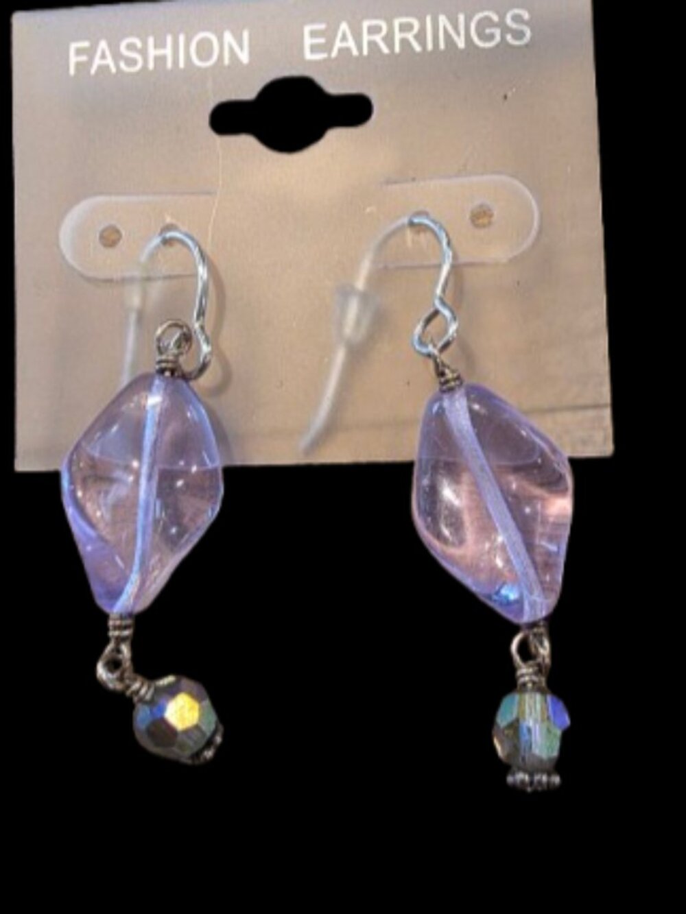 Periwinkle Iridescent Drop Earrings Handmade